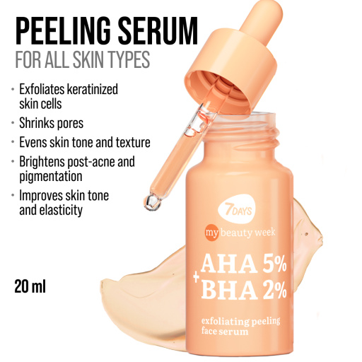 Exfoliating face serum AHA+BHA peeling