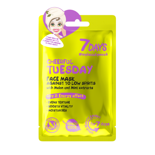 Face sheet mask against low spirits Cheerful Tuesday