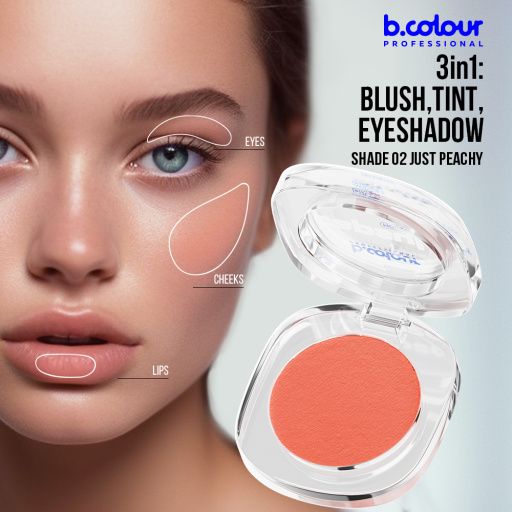 Mousse face blush / 02 Just peachy, B.COLOUR PROFESSIONAL CAPSULE, 3 g