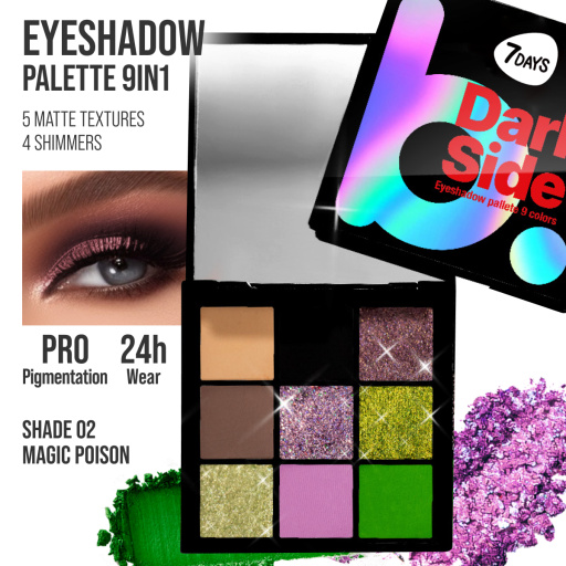 Eyeshadow palette 9 colours 01 Black mamba