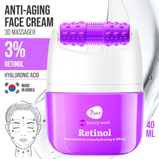 Face cream 3D massager, anti-age and lifting, Retinol & Hyaluronic Acid 40 ML