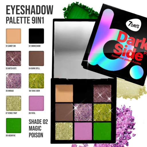 Eyeshadow palette 9 colours 01 Black mamba