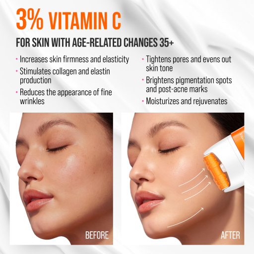 Face cream 3D massager, radiance and lifting, Vitamin C 40 ML