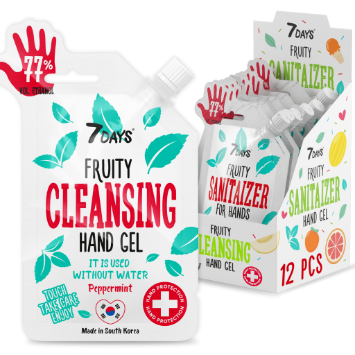 7DAYS Antibacterial Hand Gel, Pack of 12 | Gentle Hand Sanitiser with 77% Alcohol