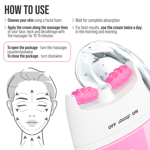 Face cream 3D massager, anti-age and moisturizing, Hyaluronic 40 ML
