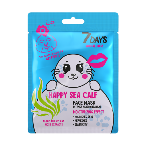 Animal fabric face mask HAPPY SEA CALF