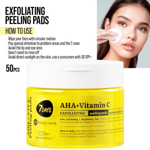  Exfoliating peeling pads for face AHA+VITAMIN C