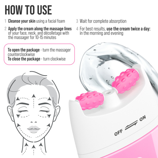 Face cream 3D massager, anti-age and moisturizing, Hyaluronic 80 ML