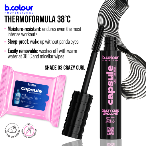 SuperStay black lash mascara / 03 Crazy curl, B.COLOUR PROFESSIONAL CAPSULE, 5,5 ml