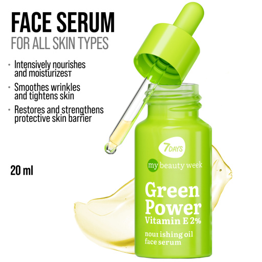 Nourishing oil face serum GREEN POWER Vitamin E