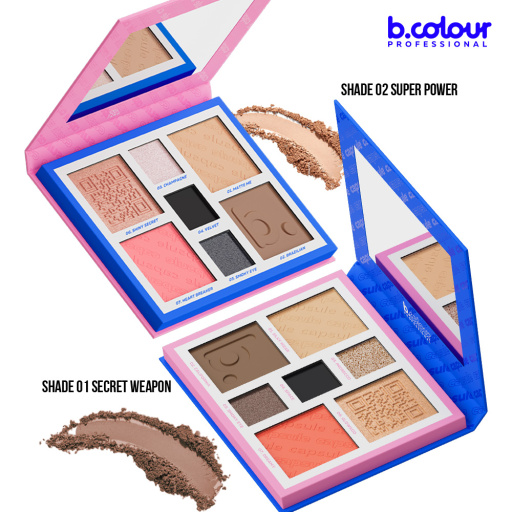Contouring face and eyes palette / 01 Secret weapon, B.COLOUR PROFESSIONAL CAPSULE, 4*4 g , 3*1,3 g