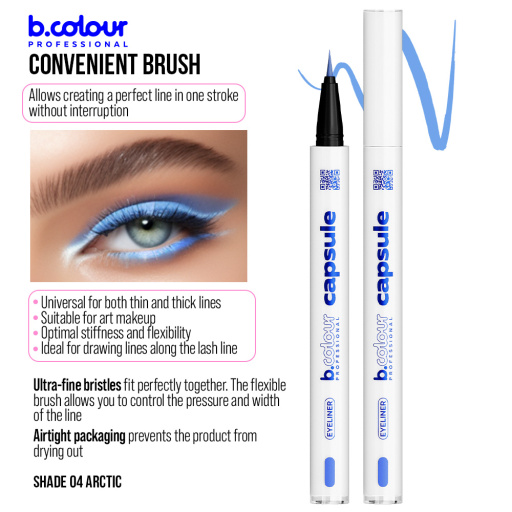 Waterproof eyeliner / 04 Arctic, B.COLOUR PROFESSIONAL CAPSULE, 0,5 g