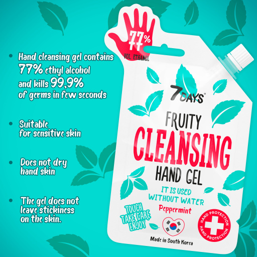 7DAYS Antibacterial Hand Gel, Pack of 12 | Gentle Hand Sanitiser with 77% Alcohol