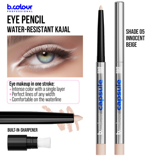 Automatic kajal eye pencil / 05 Innocent beige, B.COLOUR PROFESSIONAL CAPSULE, 0,25 g