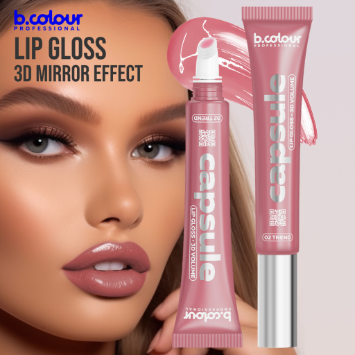 Lip gloss with 3D mirror effect / 02 Trend, B.COLOUR PROFESSIONAL CAPSULE, 12 ml