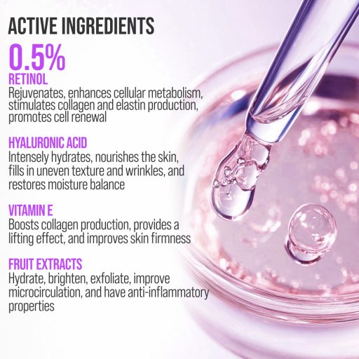 Face cream 3D massager, anti-age and lifting, Retinol & Hyaluronic Acid 80 ML