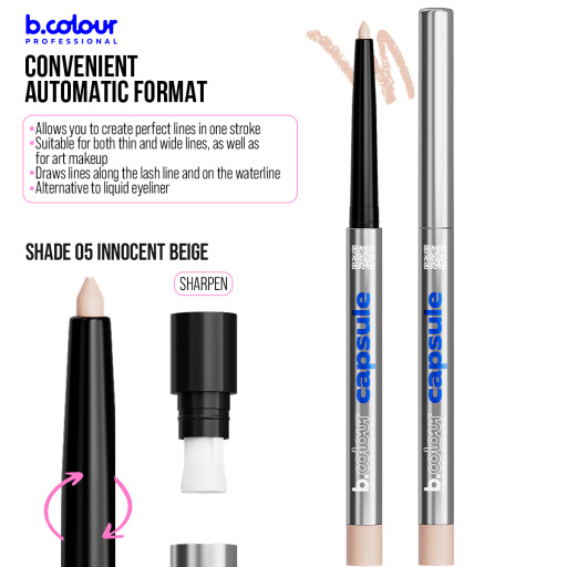 Automatic kajal eye pencil / 05 Innocent beige, B.COLOUR PROFESSIONAL CAPSULE, 0,25 g