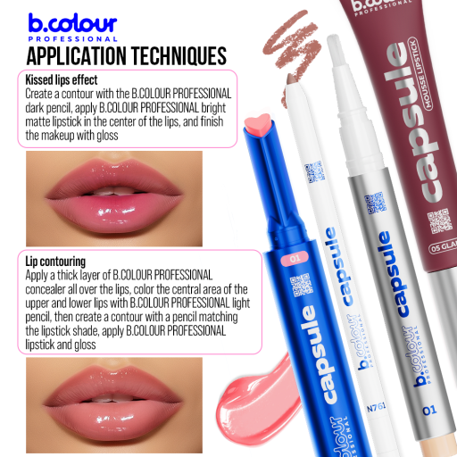 Automatic lip gloss / 01 Muse, B.COLOUR PROFESSIONAL CAPSULE, 1,2 g