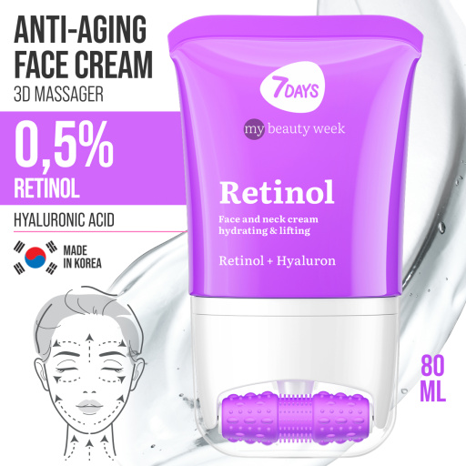 Face cream 3D massager, anti-age and lifting, Retinol & Hyaluronic Acid 80 ML
