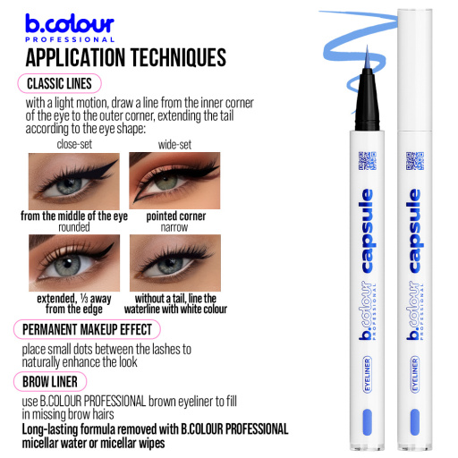 Waterproof eyeliner / 04 Arctic, B.COLOUR PROFESSIONAL CAPSULE, 0,5 g