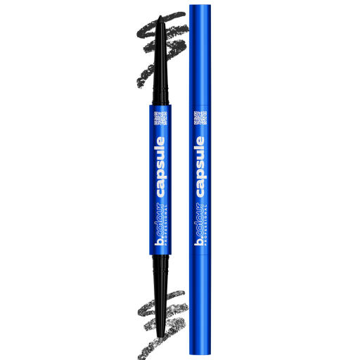 Smoky eye pencil & shimmer 2in1 / 01 Black classic, B.COLOUR PROFESSIONAL CAPSULE, 1*0,1 g, 1*0,2 g