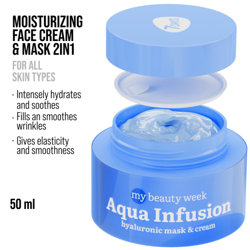 Face cream & mask, moisturizing and even tone, Hyaluronic acid, AQUA INFUSION