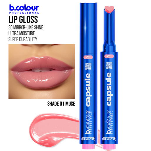 Automatic lip gloss / 01 Muse, B.COLOUR PROFESSIONAL CAPSULE, 1,2 g