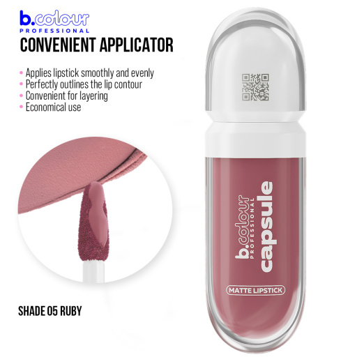 Matte liquid lipstick SuperStay / 05 Ruby, B.COLOUR PROFESSIONAL CAPSULE, 5,5 ml