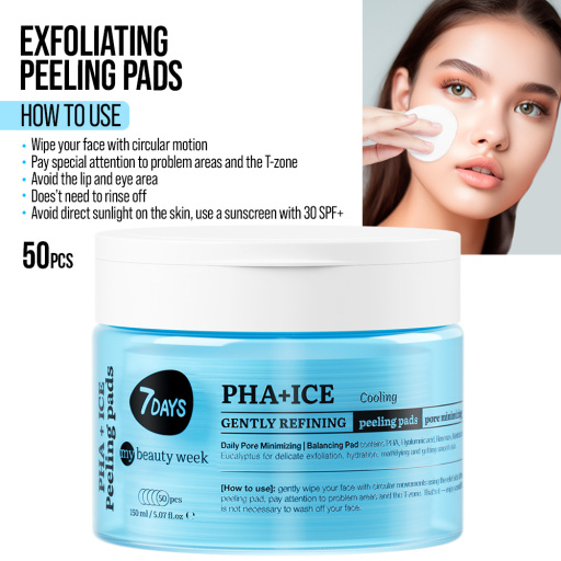 Gently refining cooling peeling pads for face PHA+ICE