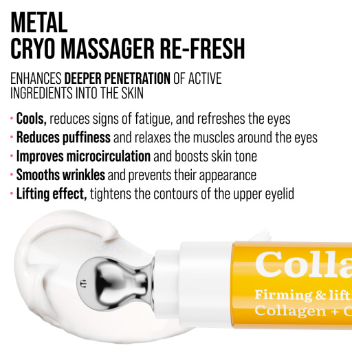 Eye cream cryo massager, firming and lifting, Collagen 18 ML