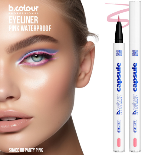 Waterproof eyeliner / 08 Party pink, B.COLOUR PROFESSIONAL CAPSULE, 0,5 g