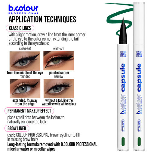 Waterproof eyeliner / 05 Lime, B.COLOUR PROFESSIONAL CAPSULE, 0,5 g