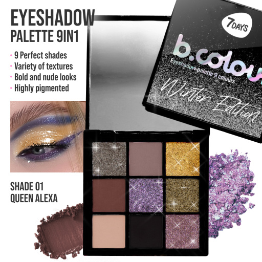 Eyeshadow palette 9 colours 01 Queen Alexa