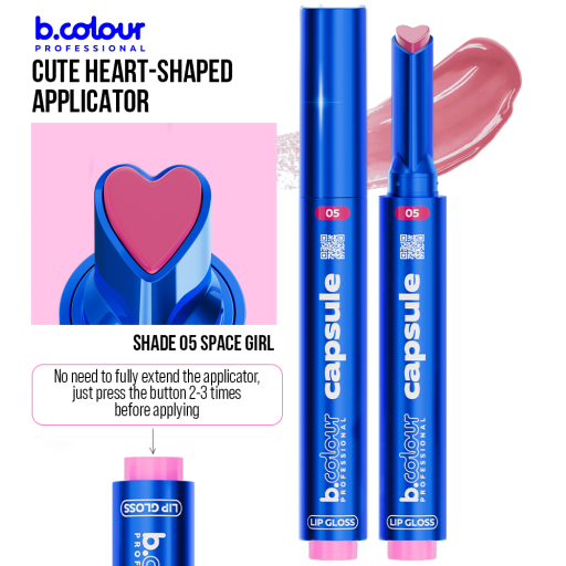 Automatic lip gloss / 05 Space girl, B.COLOUR PROFESSIONAL CAPSULE, 1,2 g