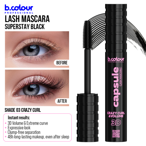 SuperStay black lash mascara / 03 Crazy curl, B.COLOUR PROFESSIONAL CAPSULE, 5,5 ml