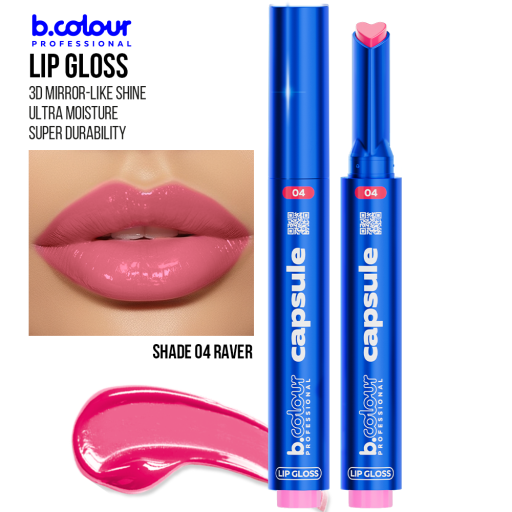 Automatic lip gloss / 04 Raver, B.COLOUR PROFESSIONAL CAPSULE, 1,2 g