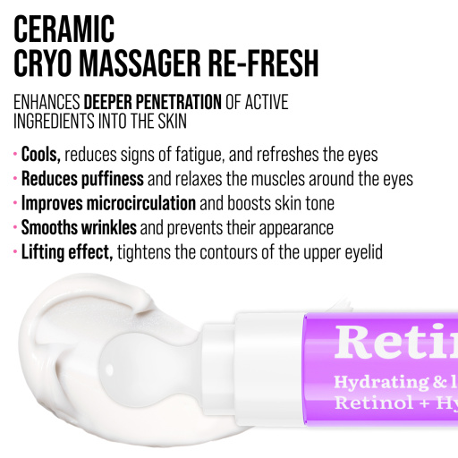 Eye cream cryo massager, anti-age and lifting, Retinol 18 ML