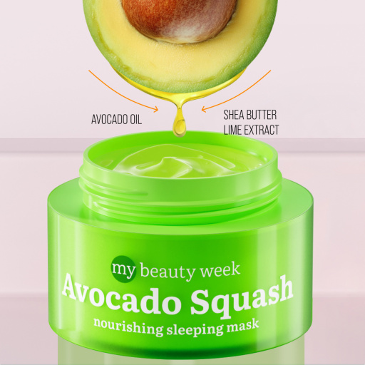 Night face cream & mask, nourishing and anti-age, AVOCADO SQUASH