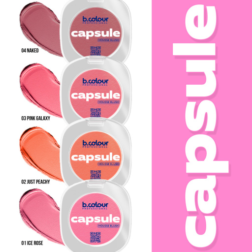 Mousse face blush / 04 Naked, B.COLOUR PROFESSIONAL CAPSULE, 3 g