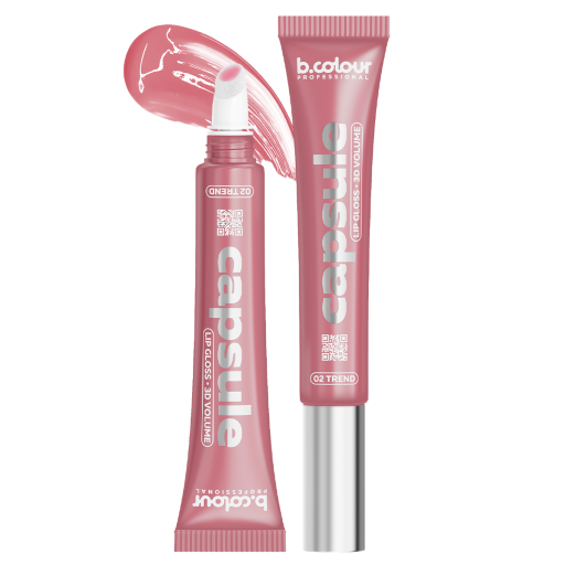Lip gloss with 3D mirror effect / 02 Trend, B.COLOUR PROFESSIONAL CAPSULE, 12 ml