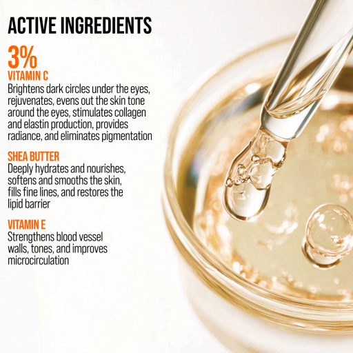 Eye cream cryo massager, radiance and lifting, Vitamin C 18 ML