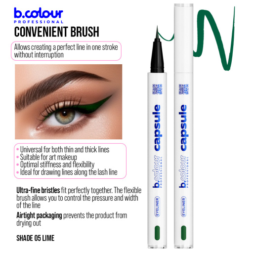 Waterproof eyeliner / 05 Lime, B.COLOUR PROFESSIONAL CAPSULE, 0,5 g