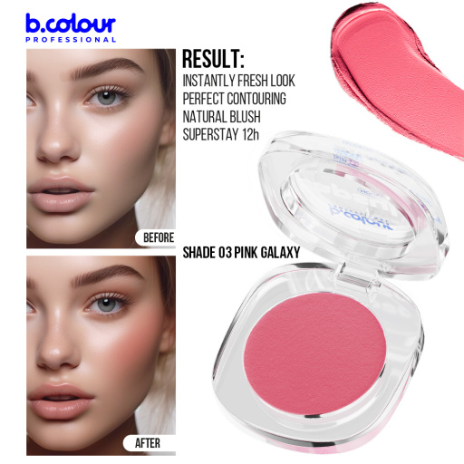 Mousse face blush / 03 Pink galaxy, B.COLOUR PROFESSIONAL CAPSULE, 3 g