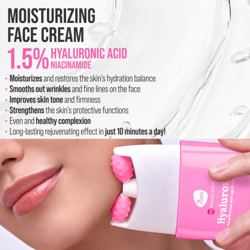 Face cream 3D massager, anti-age and moisturizing, Hyaluronic 80 ML