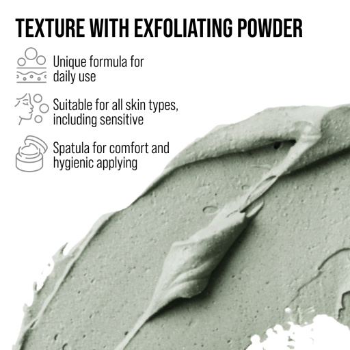 Clay face mask & scrub, cleansing and mattifying, DETOX SKIN