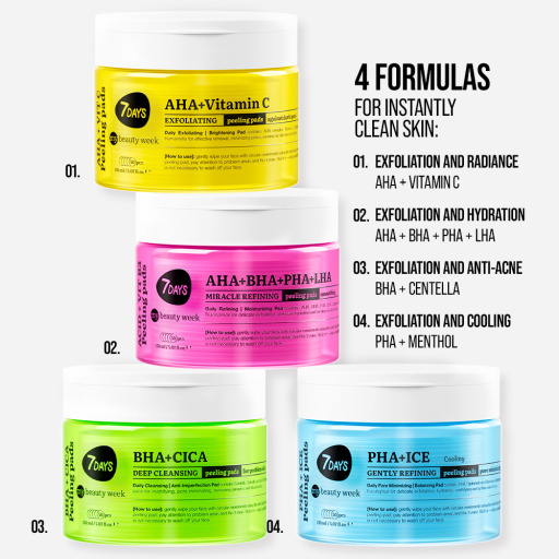 Gently refining cooling peeling pads for face PHA+ICE