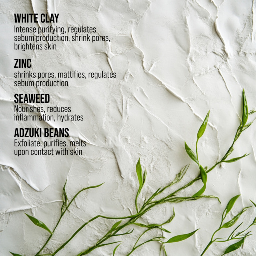 Clay face mask & scrub, cleansing and mattifying, DETOX SKIN