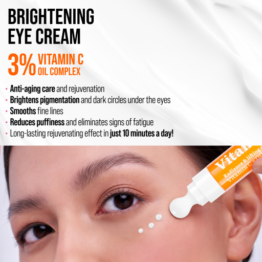 Eye cream cryo massager, radiance and lifting, Vitamin C 18 ML