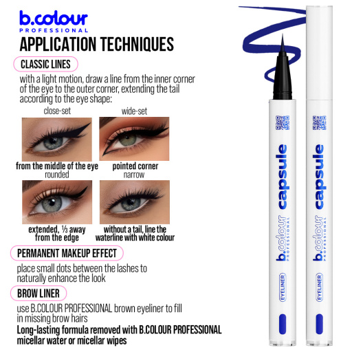 Waterproof eyeliner / 03 Ultramarine, B.COLOUR PROFESSIONAL CAPSULE, 0,5 g