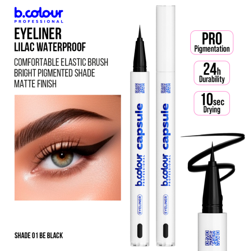 Waterproof eyeliner / 01 Be black, B.COLOUR PROFESSIONAL CAPSULE, 0,5 g